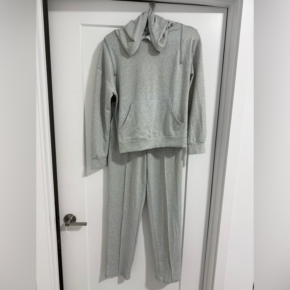 NOWRAIN Light Gray Hoodie & Joggers Lounge Set Size S – Comfy Casual Outfit